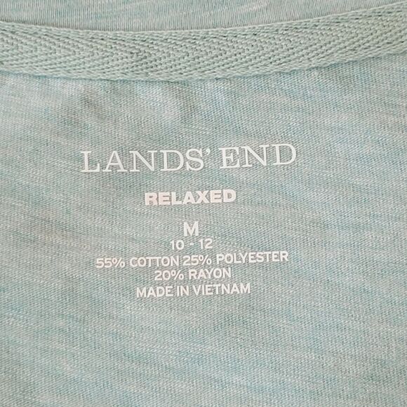 Lands' End Heathered Green Scoop Neck Short Sleeve Relaxed Fit T-shirt Size M - Picture 6 of 6